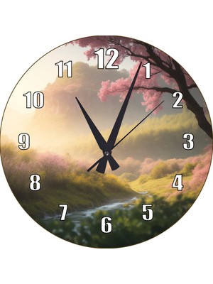 Doğal Manzara Temalı Dekoratif Duvar Saati – Huzur ve Şıklık Sunar