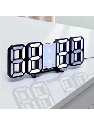 Renkli Dijital Dekoratif Saat, Siyah Kasa, Masa ve Duvar Kullanımı