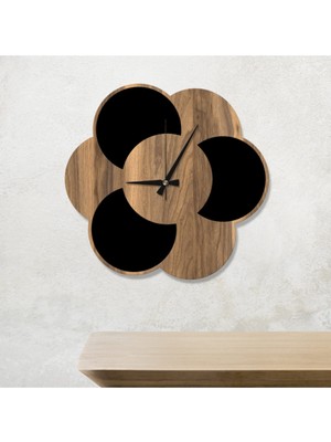 Şık Siyah Dekoratif Duvar Saati, Modern ve Zarif Tasarım