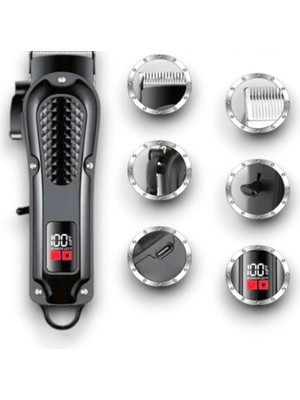 Kablosuz Profesyonel Saç ve Sakal Tıraş Makinası, Siyah