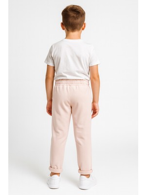 Okul Için Pudra Rengi Jogger Pantolon