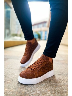 Vimini Bağcıklı Şık Günlük Erkek Spor Ayakkabı Taba