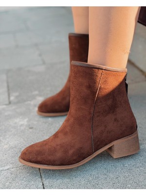 Olvara Kadın Topuklu Bot Kahverengi Süet