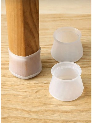 12 Adet Kaydırmaz Sandalye ve Masa Ayağı Silikon Kılıf Beyaz Renk