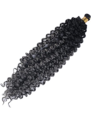 Afro Dalgası Saç / Siyah Koyu Gri Ombreli