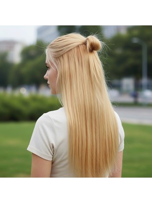 Colezium Fiber Sentetik Düz Yarım Ay + 2 Yan Çıt Çıt / Balköpüğü Beyaz Platin Röfleli