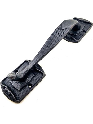 Antika Tarz Dekoratif Pirinç Ayak Tip Büyük Kapı Çekme Kolu - 220X50MM, Oksit