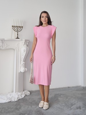 Kadın Liora Ottoman Kumaş T Kol Yırtmaçlı Elbise