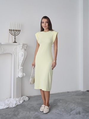 Kadın Liora Ottoman Kumaş T Kol Yırtmaçlı Elbise