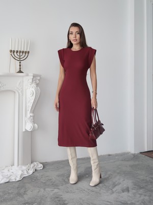 Kadın Liora Ottoman Kumaş T Kol Yırtmaçlı Elbise