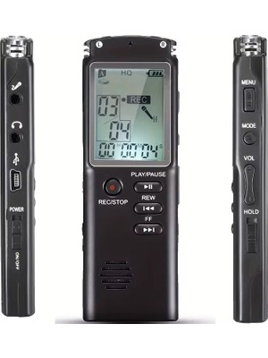 KB40 32 GB Premium LED Büyük Ekranlı Profesyonel Ses Kayıt Cihazı Okul Ders Not,toplantı Röportaj