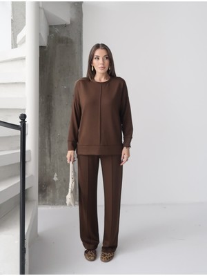 Kadın Talia Modal Ön Çımalı Yan Yırtmaçlı Alt-Üst Takım