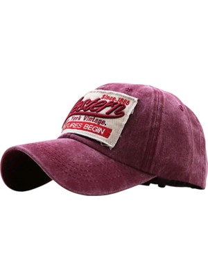 Western Vintage Eskitme Kırmızı Kep Şapka