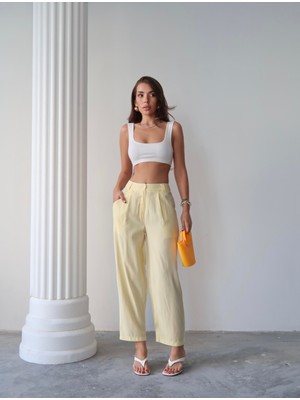 Kadın Taylor Modal Cupra Kumaş Arka Cep Kapak Detaylı Pantolon, Yazlık Iş Pantolonu