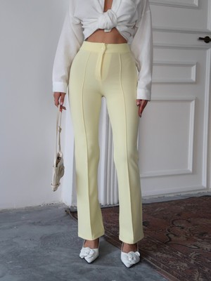 Kadın Beyond Yüksek Bel Toparlayıcı Çimalı Ispanyol Paça Palazzo Pantolon