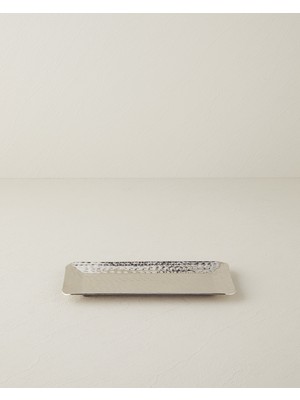 Liza Metal Dekoratif Tepsi 25.5 x 13 x 2.5 cm Silver