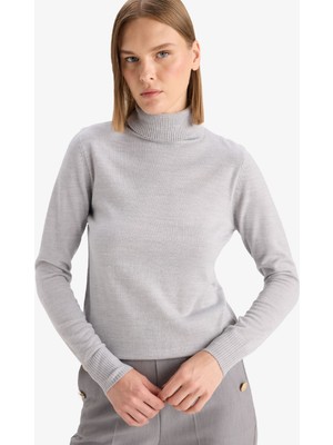 DeFacto Regular Fit Yumuşak Dokulu Balıkçı Yaka Basic Düz Triko Kazak H1651AZ25WN