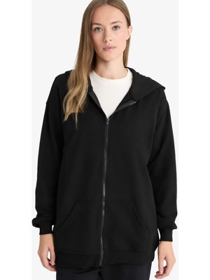 DeFacto Regular Fit Kapüşonlu İçi Yumuşak Tüylü Kalın Fermuarlı Sweatshirt D1606AX25WN