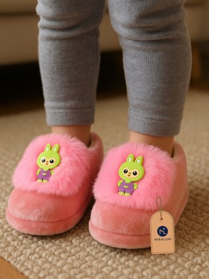 Miraluni Peluş Çocuk Panduf ve Ev Botu – Yumuşak Tabanlı, Sıcak Tutarlı, Kaymaz Ev Içi Kışlık Patik