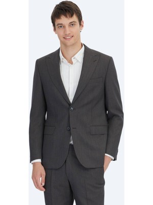 Antrasit Modern Fit Yün Karışımlı Takım Elbise