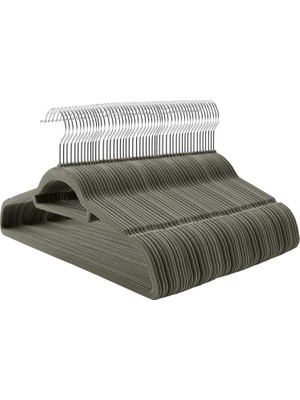 Songmics Kadife Elbise Askısı, 100 Adet, Kaymaz Yüzeyli Askı Seti, Yerden Tasarruf Sağlayan Elbise A