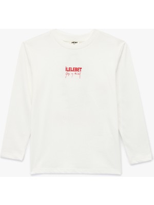 Pamuklu Uzun Kollu Bisiklet Yaka Atatürk ve Cumhuriyet Baskılı Tişört