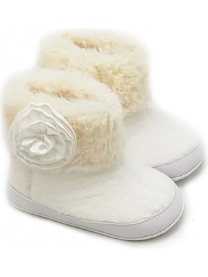 Yan Gül Detaylı Panduf - Ekru - 18 Ekru