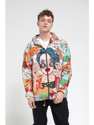 Rocqerx Dolar Detaylı Kız Desenli Rüzgarlık & Yağmurluk R-2135