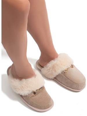 Twigy Maya Kadın Tokalı Ev Terliği Bej 37/41