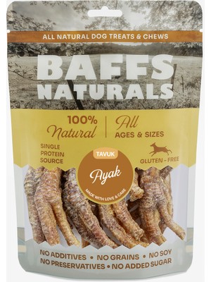 Baffs Naturals Tavuk Ayak %100 Doğal Çiğnemelik Köpek Ödül Maması 100 gr