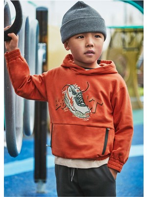 Mayoral Erkek Çocuk Serigrafi Baskılı Eşofman Takımı 4802 Turuncu