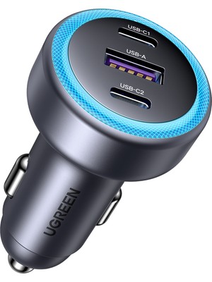 Ugreen 30W 3 Portlu Araç Içi Şarj Cihazı Çakmaklık Adaptörü, 45843