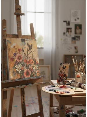 Standora Pleksi Telefon Standı ve Telefon Tutucu Premium Dal-Sığırcık Epoksi Baskı Tasarım