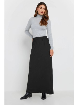 Büyük Beden Düz Kesim Cepsiz Beli Lastikli Esnek Kesim Maxi Etek 351002