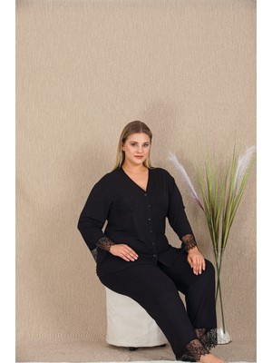 Umestyle Big Lady Lingerlie Homewear Dantel Detaylı Ikili Pijama Takımı