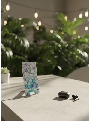 Standora Pleksi Telefon Standı ve Telefon Tutucu Premium Çakıl Taşı Baskı Tasarım