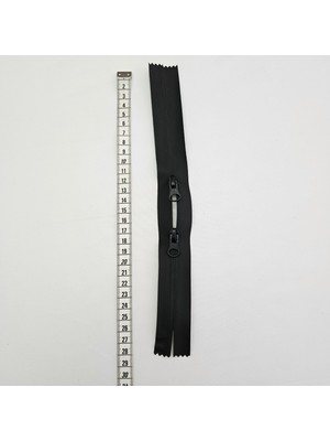 Su Geçirmez Pu Kaplama Fermuar | O Fermuar Çift Elcikli | Uzunluk: 28 cm Siyah