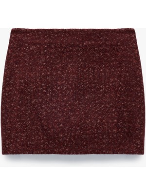 Koton x Melis Ağazat - A Kesim Slim Fit Metalik Iplik Detaylı Parıltılı Tüvit Mini Etek