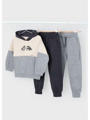 Mayoral Erkek Çocuk 2 Altlı Kapüşonlu 3 Lü Eşofman Takımı 4804 Gri