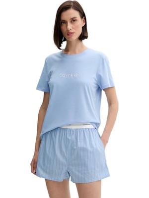 Calvin Klein Kadın Kısa Kollu Tişört ve Şort Pijama Takımı LV00QS7576