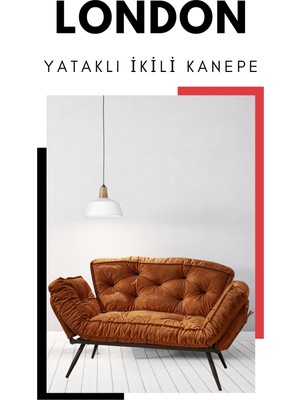 London Signature Edition | Luxury Convertible Sofa | Yatak Olabilen Mekanizmalı Ikili Kanepe | Uzun Ömürlü Koltuk
