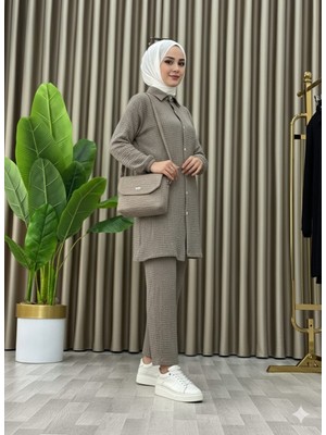 Tesettür Günlük Rahat Ikili Düğmeli Tunik Pantolon Takım