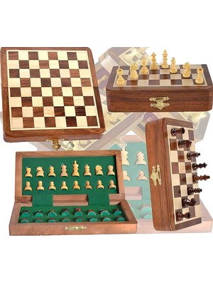 Premium Mıknatıs Taşlı Ahşap Satranç Takımı Katlanabilir Kutulu 30 cm Lüks & Zarif Koleksiyonluk Özel Seri Sınırlı Üretim