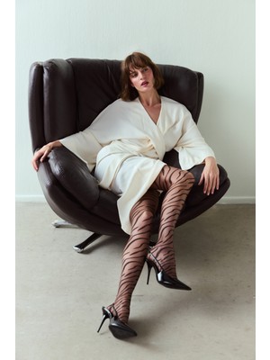 Penti Kestane Zebra Desenli 20 Denye Külotlu Çorap