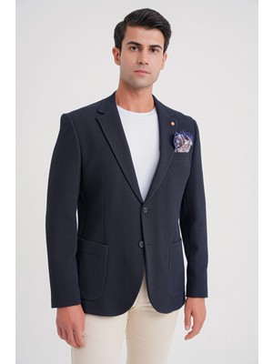 Efor Erkek Slim Fit Torba Cepli Esnek Pamuklu Lacivert Ceket C 694
