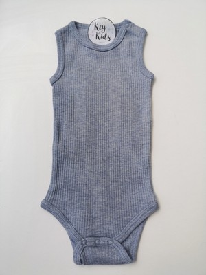 Denim Askılı Fitilli Modal Çıtçıtlı Body