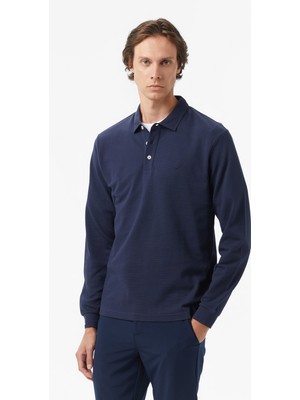 Nautica Erkek Lacivert Classic Fit Uzun Kollu Polo Yaka T-Shirt K57042T.4NV