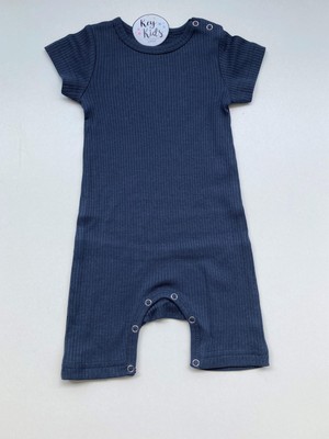 Indigo  Fitilli Modal Pamuk  Romper Kısa Tulum Salopet