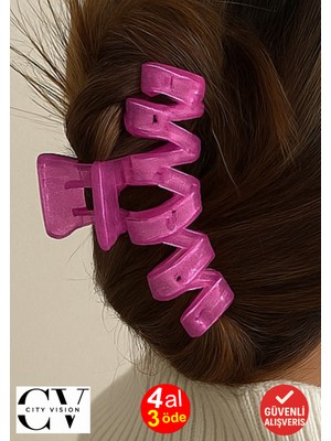 Simli Lavanta Renk Zikzak Model Mandal Toka 11 cm - Şık ve Dayanıklı