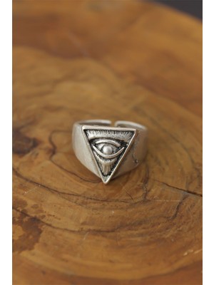 Göz Detay Metal Ayarlanabilir Erkek Yüzük - Lisinya